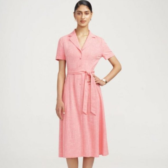 Anne Klein - Coral Front Button Down Midi Dress (Excellent Used Condition) - Picture 15 of 15